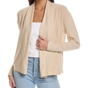 Theory Easy Open Front Cardigan Stretch Viscose Women’s Size P Beige Long Sleeve